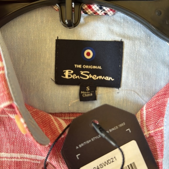 *NEW WITH TAGS* BEN SHERMAN ORIGINAL LINEN BLEND SHIRT Size S - Picture 5 of 9
